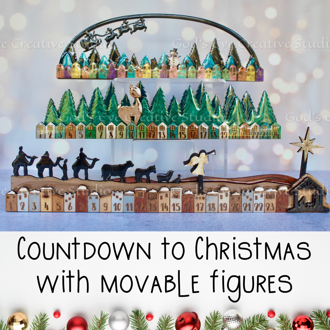 Countdown to Christmas with movable figures